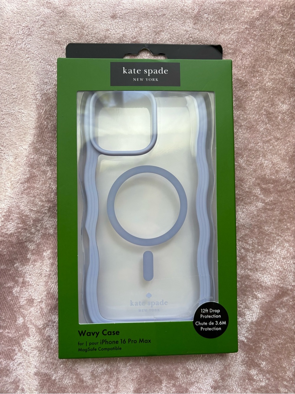 kate spade NEW Light Blue Wavy MagSafe-Compatible iPhone 16 Pro Max Case